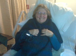 Yours truly wrapped in a healing shawl five days after surgery